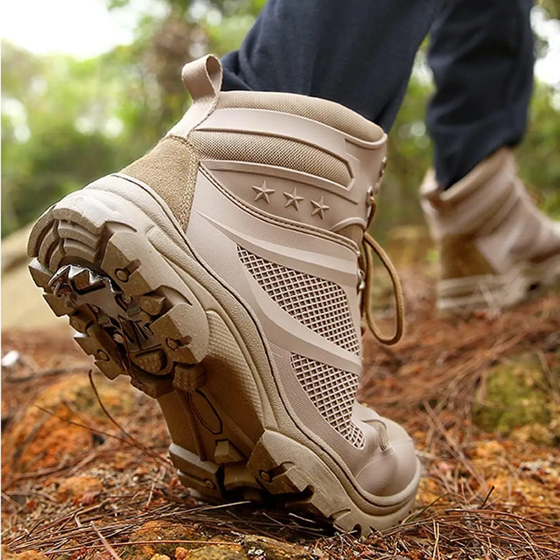 Men's Walking Trainers Hiking Trekking Shoes Lightweight Breathable High Rise Outdoor Boots