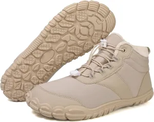 Men's Women's Winter Barefoot Hiking Boots, Slip On Warm Zero Drop Snow Boot, Wide Toe Box Ankle boots, Minimalist Waterproof Shoes, Five Finger Sneakers Hike Shoes for Hiking Walking Outdoor Unisex
