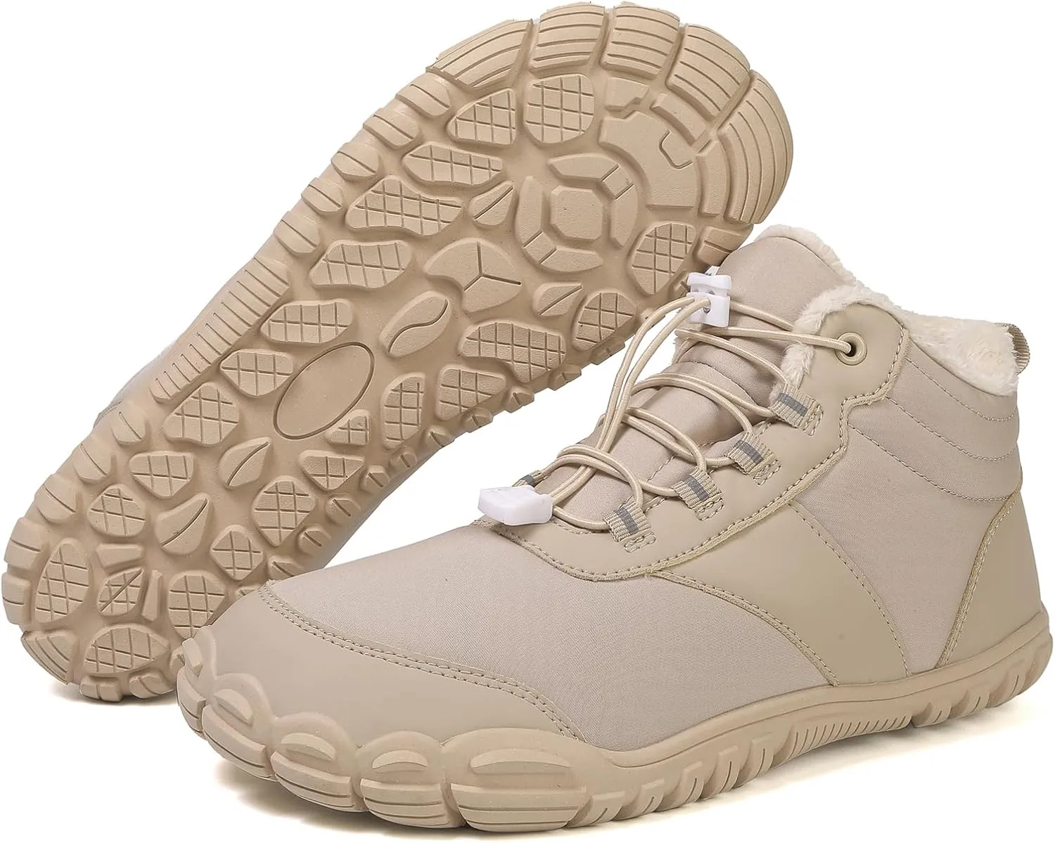 Men's Women's Winter Barefoot Hiking Boots, Slip On Warm Zero Drop Snow Boot, Wide Toe Box Ankle boots, Minimalist Waterproof Shoes, Five Finger Sneakers Hike Shoes for Hiking Walking Outdoor Unisex