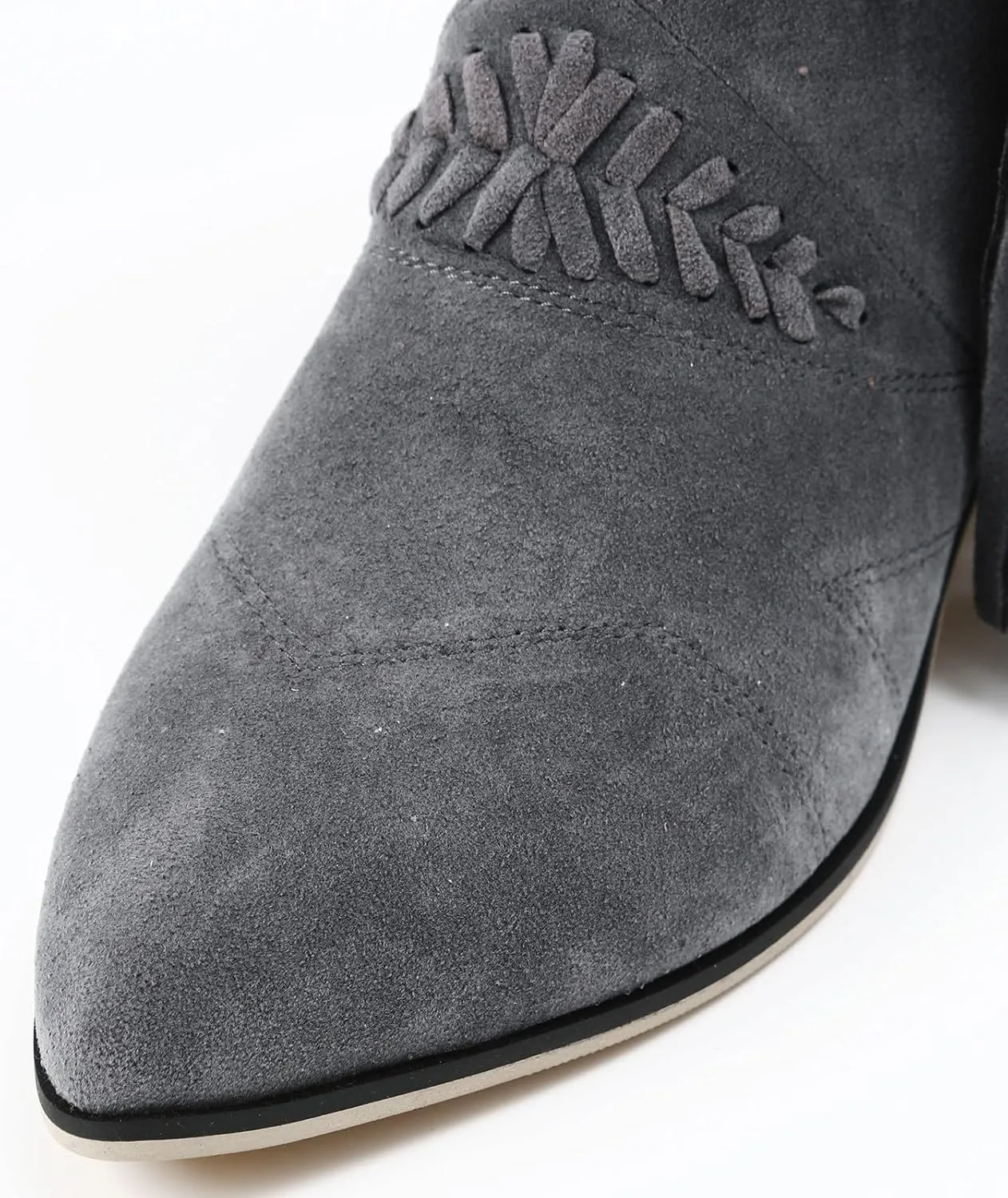 Mid Calf Boots for Women Ankle Boots Tassel Pointed Toe Chunky Heel Side Zipper Boots Casual Classic Mid Calf Boots