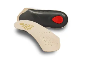 Pedag Viva Mini | 3/4 Leather Arch Support Inserts | Handmade in Germany | Plantar Fasciitis Relief | Heel Cushion | Metatarsal Support Pad | Low Profile Shoe Insoles | Tan | Men US 15/ EU 48