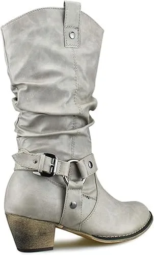 Premier Standard Women's Western Cowboy Pointed Toe Knee High Pull On Tabs Boots