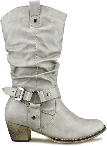 Premier Standard Women's Western Cowboy Pointed Toe Knee High Pull On Tabs Boots