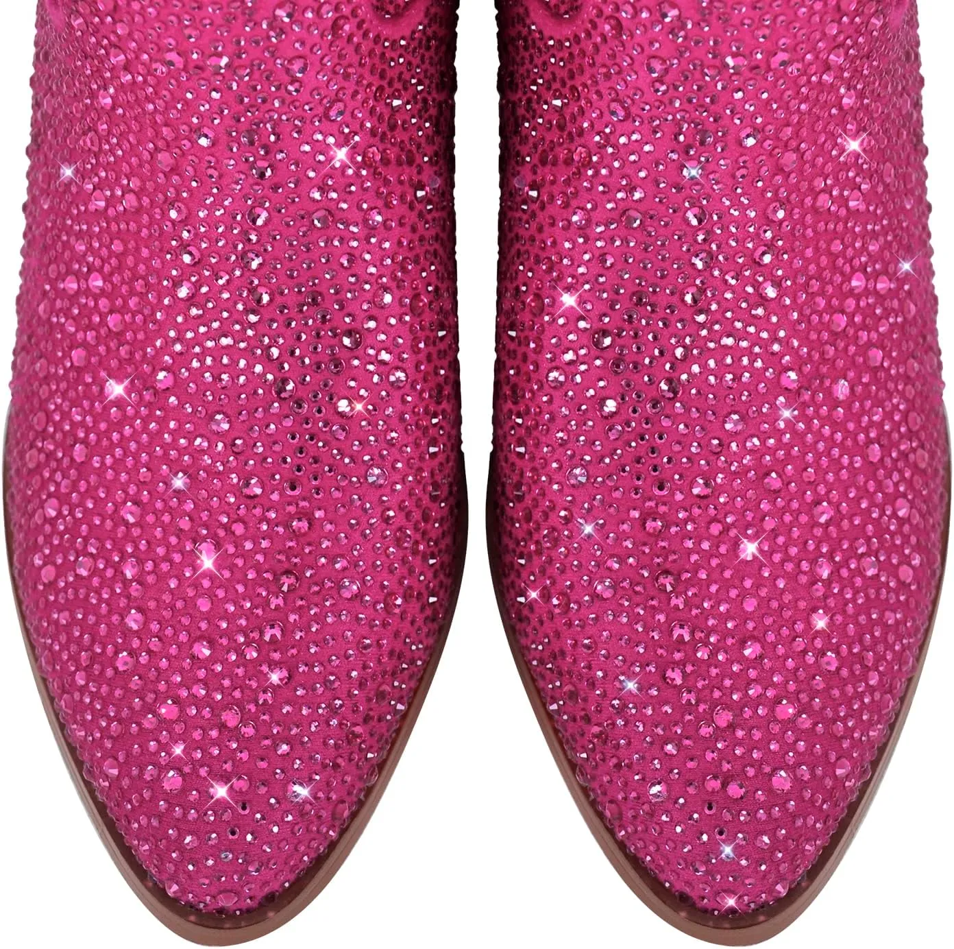 richealnini Cowboy Boots for Women Embroidered Pull-On Mid Calf Booties