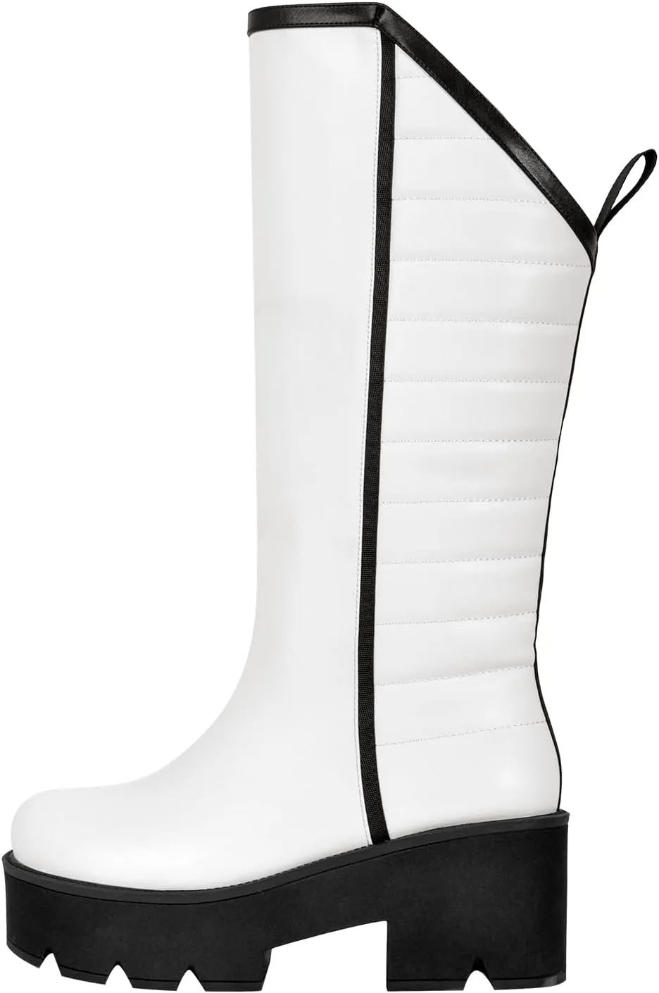 richealnini Mid Calf Boots for Women Embroidered Pull-On Knee High Booties