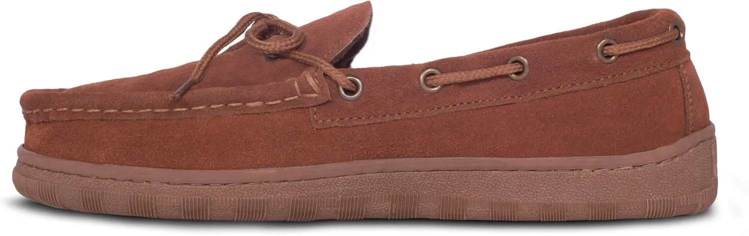 Rj's Fuzzies Mens Suede Leather Indoor/Outdoor Moccasin
