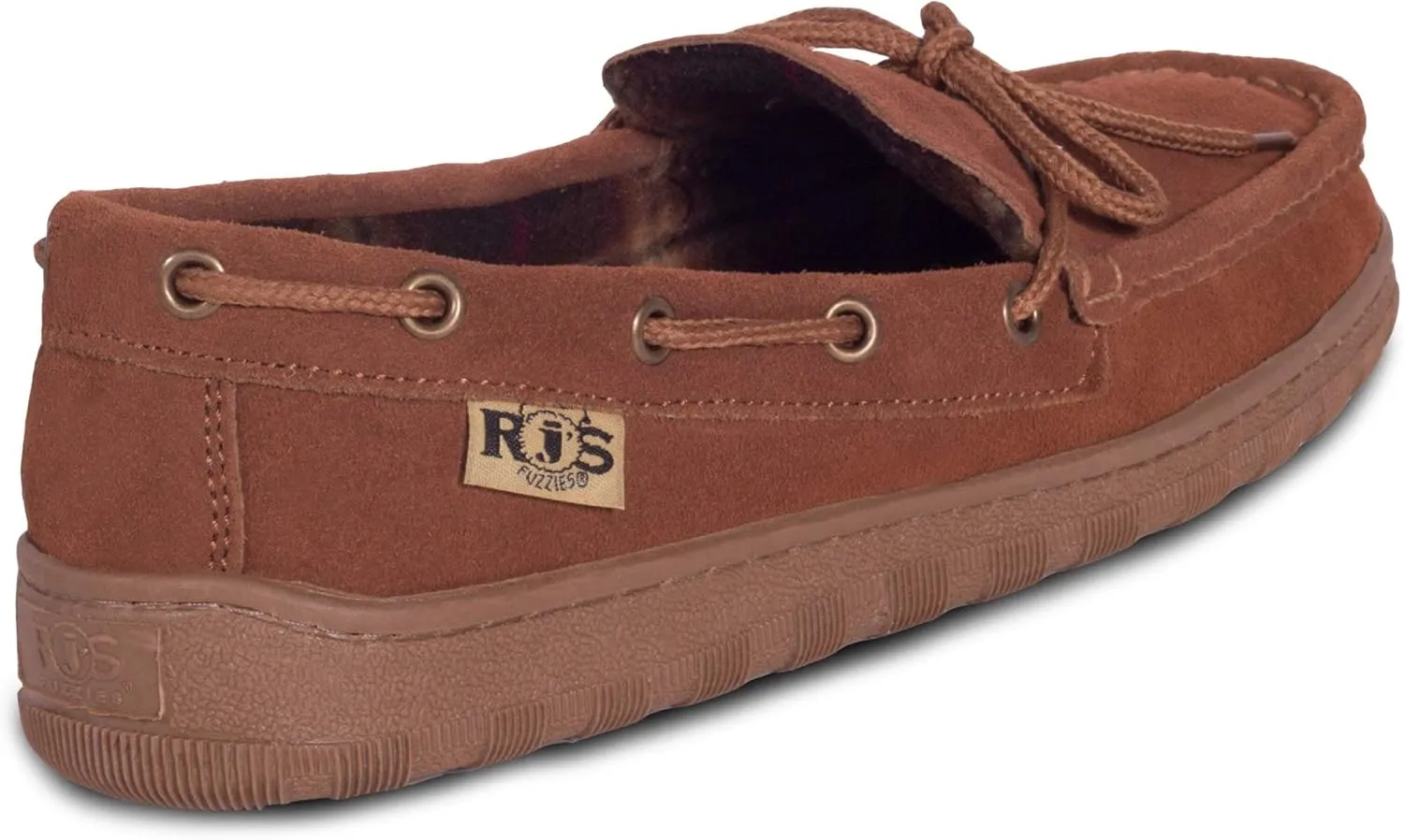 Rj's Fuzzies Mens Suede Leather Indoor/Outdoor Moccasin