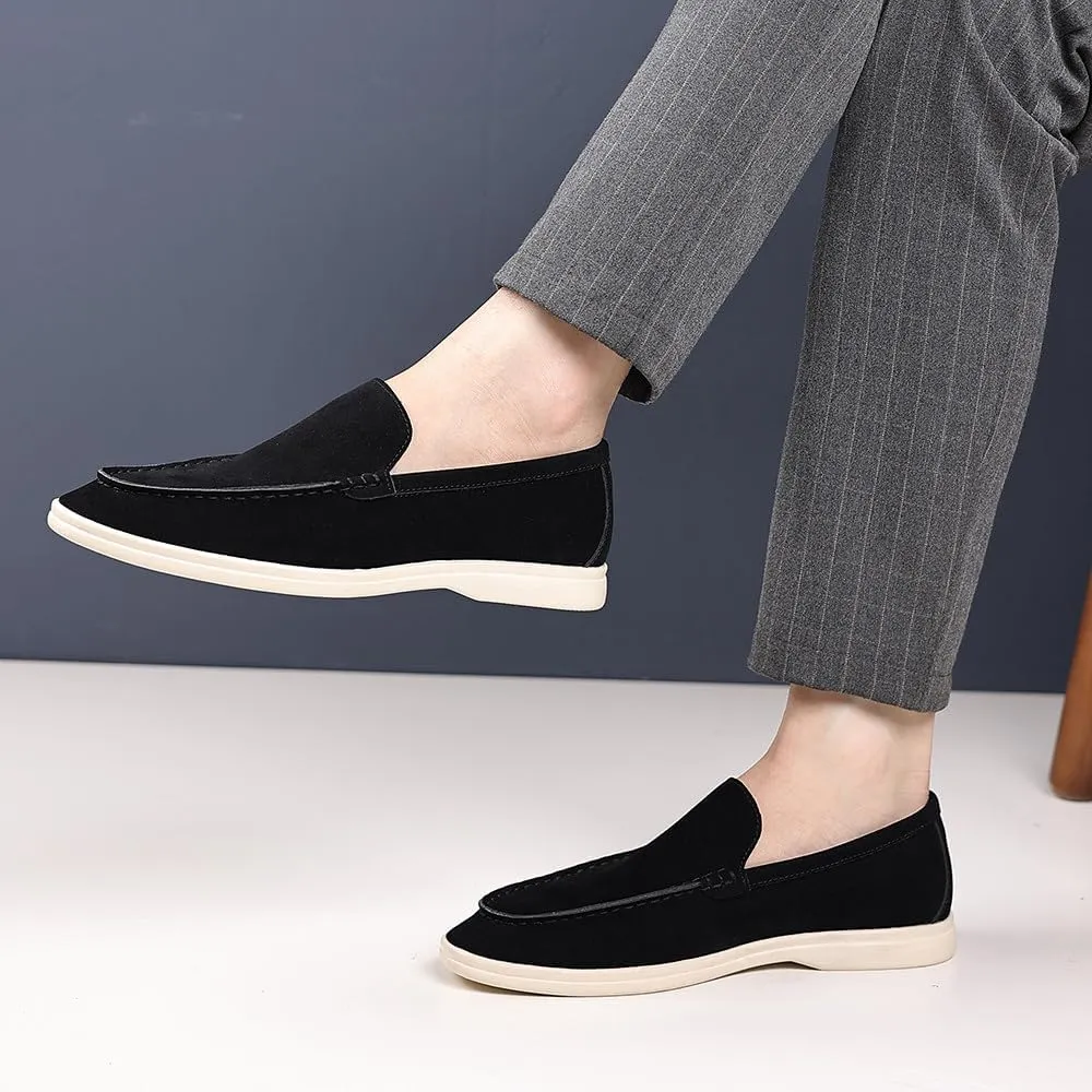 Santimon Men's Suede Loafers Slip-On Casual Dress Shoes Lightweight Walking Moccasins with Comfort Sole for Office Work Daily Travel