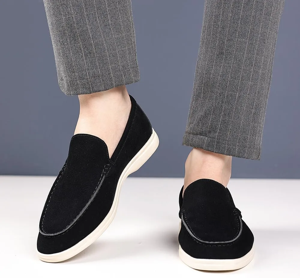 Santimon Men's Suede Loafers Slip-On Casual Dress Shoes Lightweight Walking Moccasins with Comfort Sole for Office Work Daily Travel
