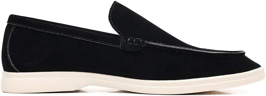 Santimon Men's Suede Loafers Slip-On Casual Dress Shoes Lightweight Walking Moccasins with Comfort Sole for Office Work Daily Travel