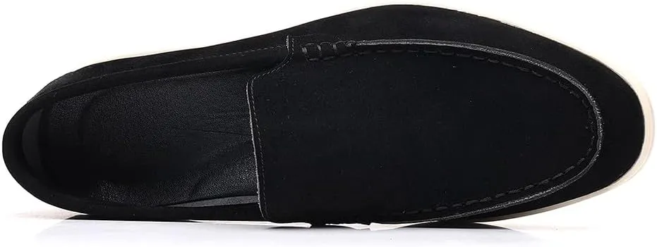 Santimon Men's Suede Loafers Slip-On Casual Dress Shoes Lightweight Walking Moccasins with Comfort Sole for Office Work Daily Travel