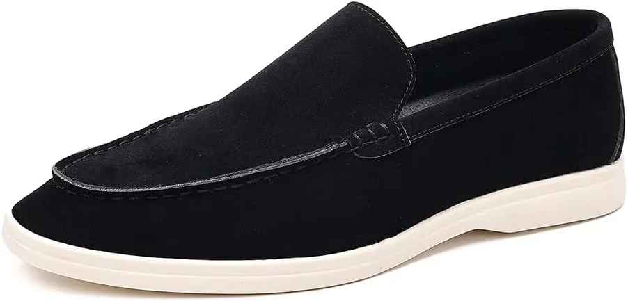 Santimon Men's Suede Loafers Slip-On Casual Dress Shoes Lightweight Walking Moccasins with Comfort Sole for Office Work Daily Travel