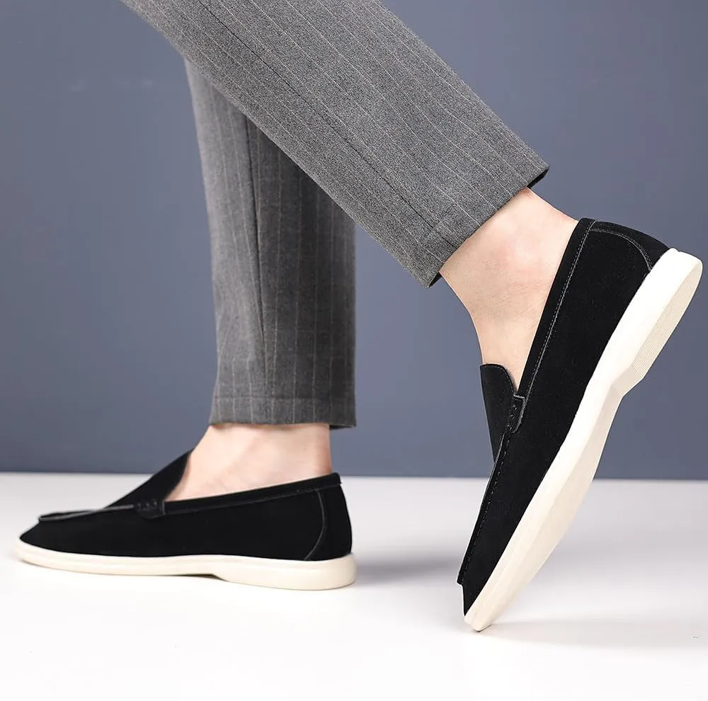 Santimon Men's Suede Loafers Slip-On Casual Dress Shoes Lightweight Walking Moccasins with Comfort Sole for Office Work Daily Travel
