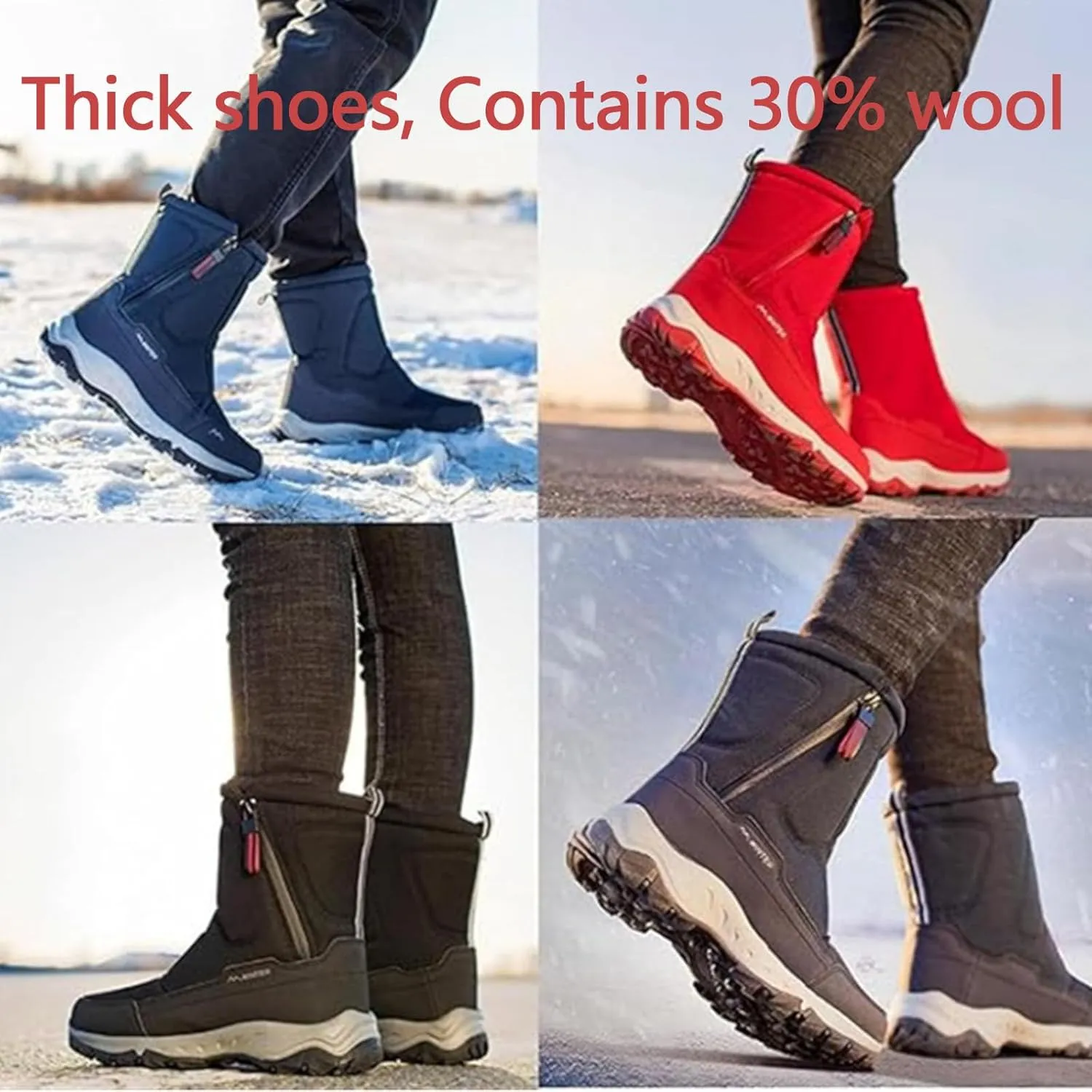 Sawbehind Winter Boots, Sawbehind Snow Boots, Waterproof Winter Boots, Anti-Slip Sole Lightweight Winter Shoes
