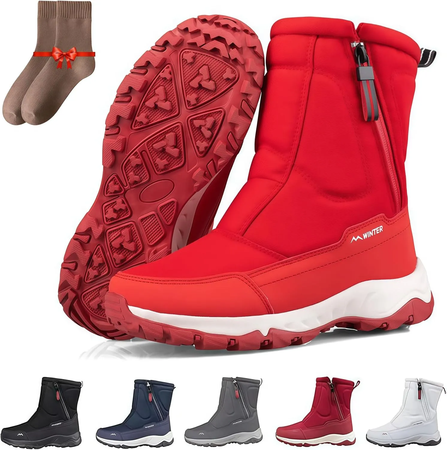 Sawbehind Winter Boots, Waterproof Winter Boots, Men Winter Boots, Mens Snowboots, Non-Slip Sole, Comfort Insulated