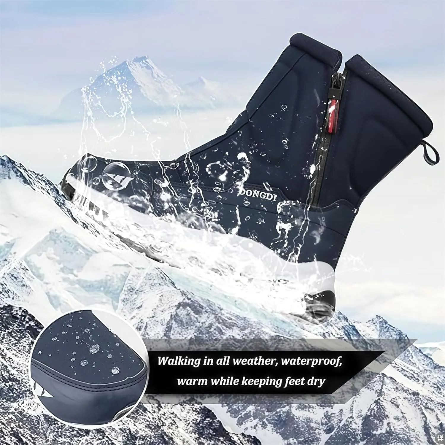 Sawbehind Winter Boots, Waterproof Winter Boots, Men Winter Boots, Mens Snowboots, Non-Slip Sole, Comfort Insulated