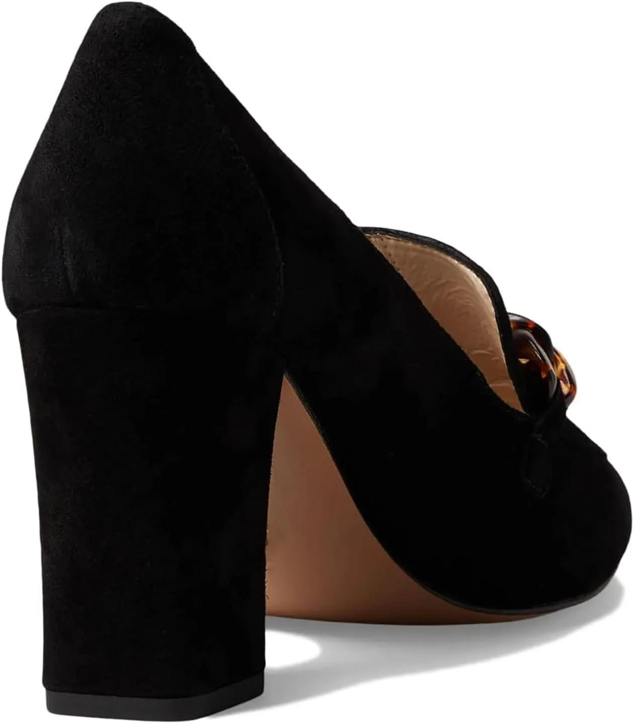 SHODENSE Women Chunky High Heel Chain Loafers Round Toe Suede Slip On Loafer Pumps 3 Inch Block Heel Oxford Loafer Shoes Casual Office Ladies Dress Shoes Comfort Vintage Classic 4-11 M US