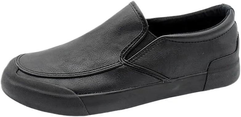 Stitching Detailed Round Toe Loafers for Traveling Driving Office and Work Flat Heel Comfortable Flexible Classic Walking Slip On