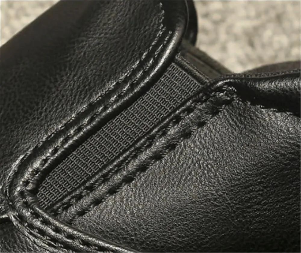 Stitching Detailed Round Toe Loafers for Traveling Driving Office and Work Flat Heel Comfortable Flexible Classic Walking Slip On