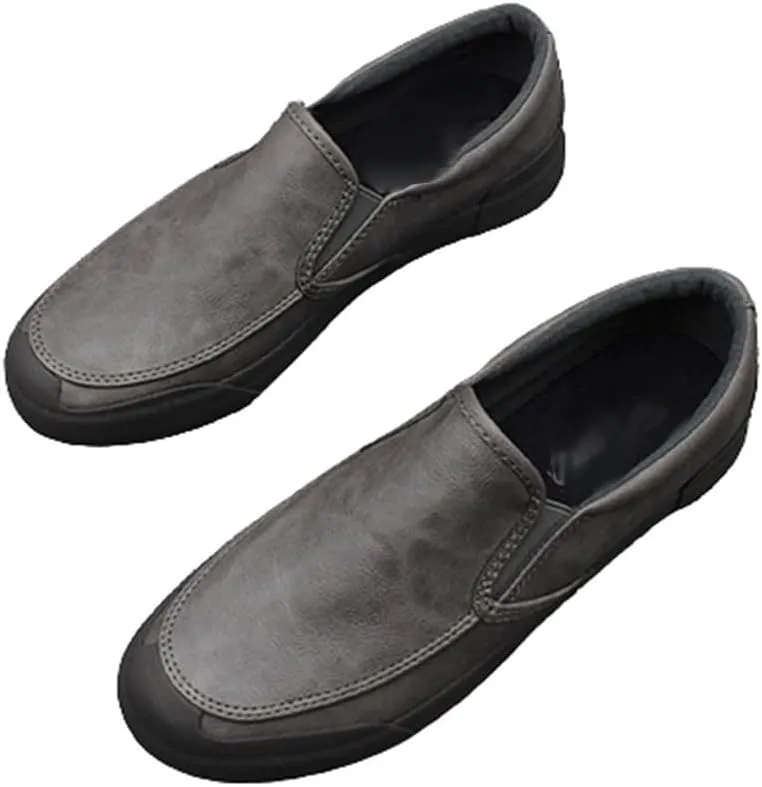 Stitching Detailed Round Toe Loafers for Traveling Driving Office and Work Flat Heel Comfortable Flexible Classic Walking Slip On