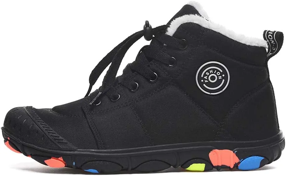 Teens Snow Boots Waterproof Winter Boots Fleece Ankle Shoes Insulated Trekking Snow Boots Work Boots for Men