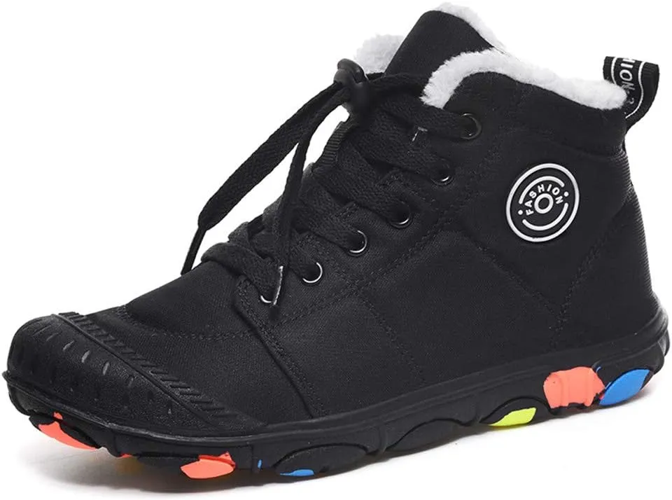 Teens Snow Boots Waterproof Winter Boots Fleece Ankle Shoes Insulated Trekking Snow Boots Work Boots for Men