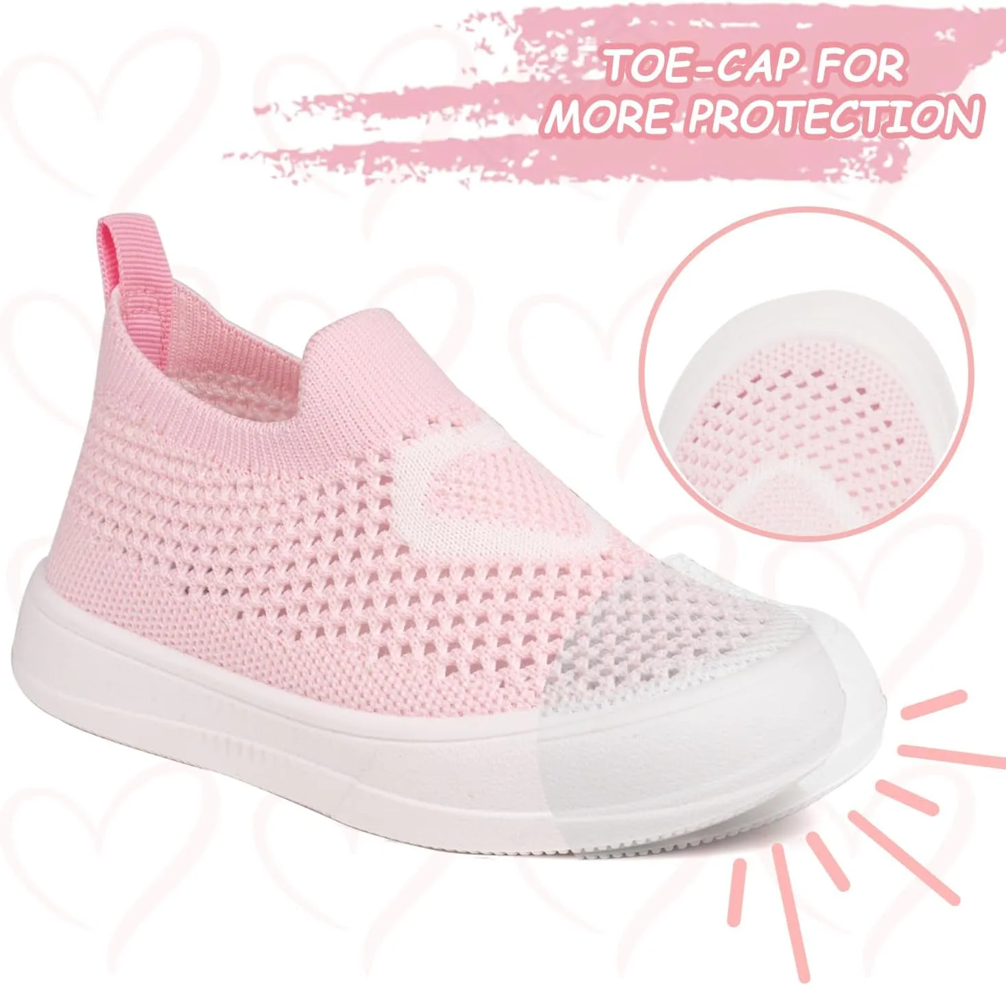 Toandon Baby Toddler Lightweight Flexible Straps Sneakers for 1-7 Yrs