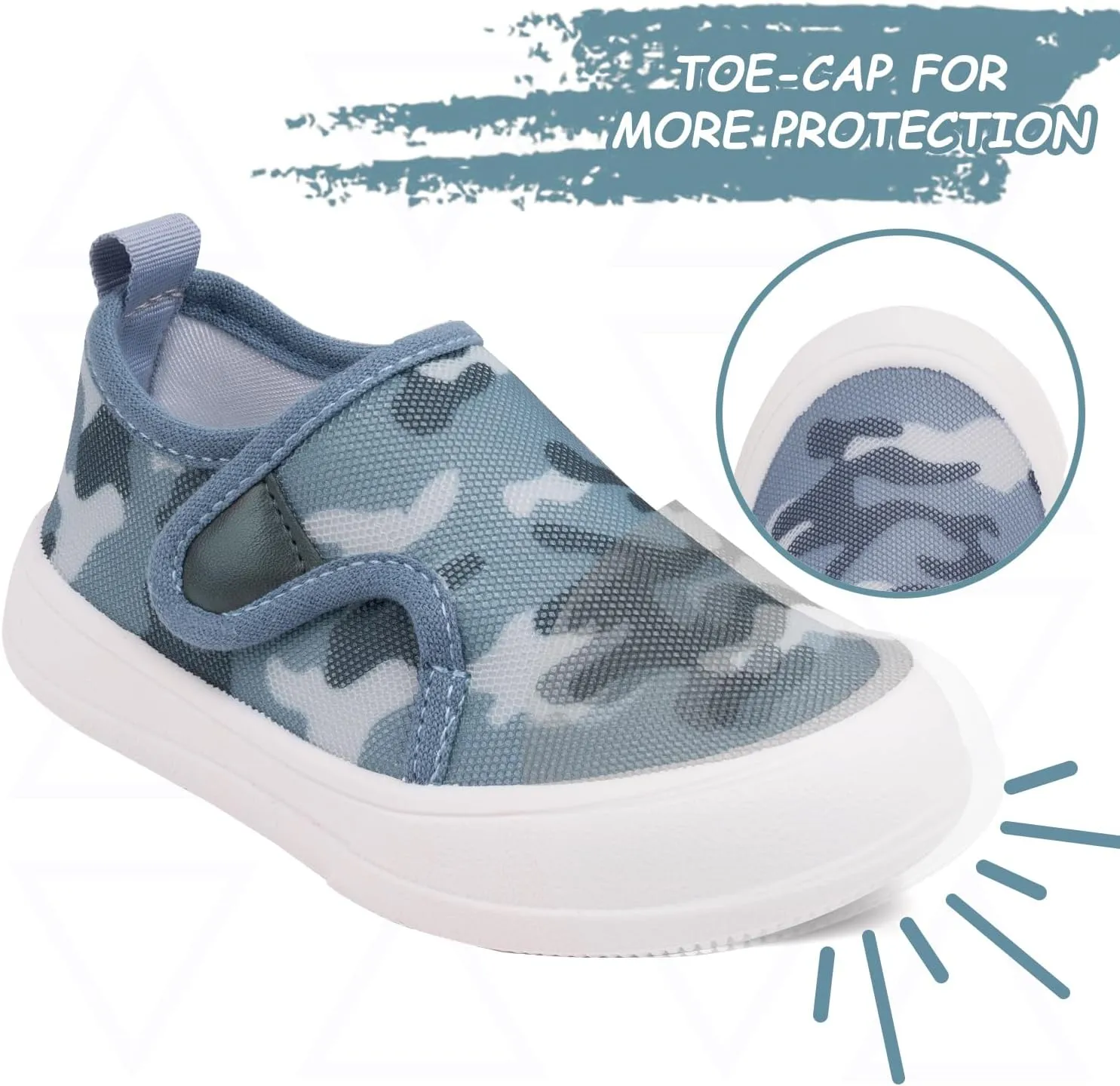 Toandon Baby Toddler Lightweight Flexible Straps Sneakers for 1-7 Yrs