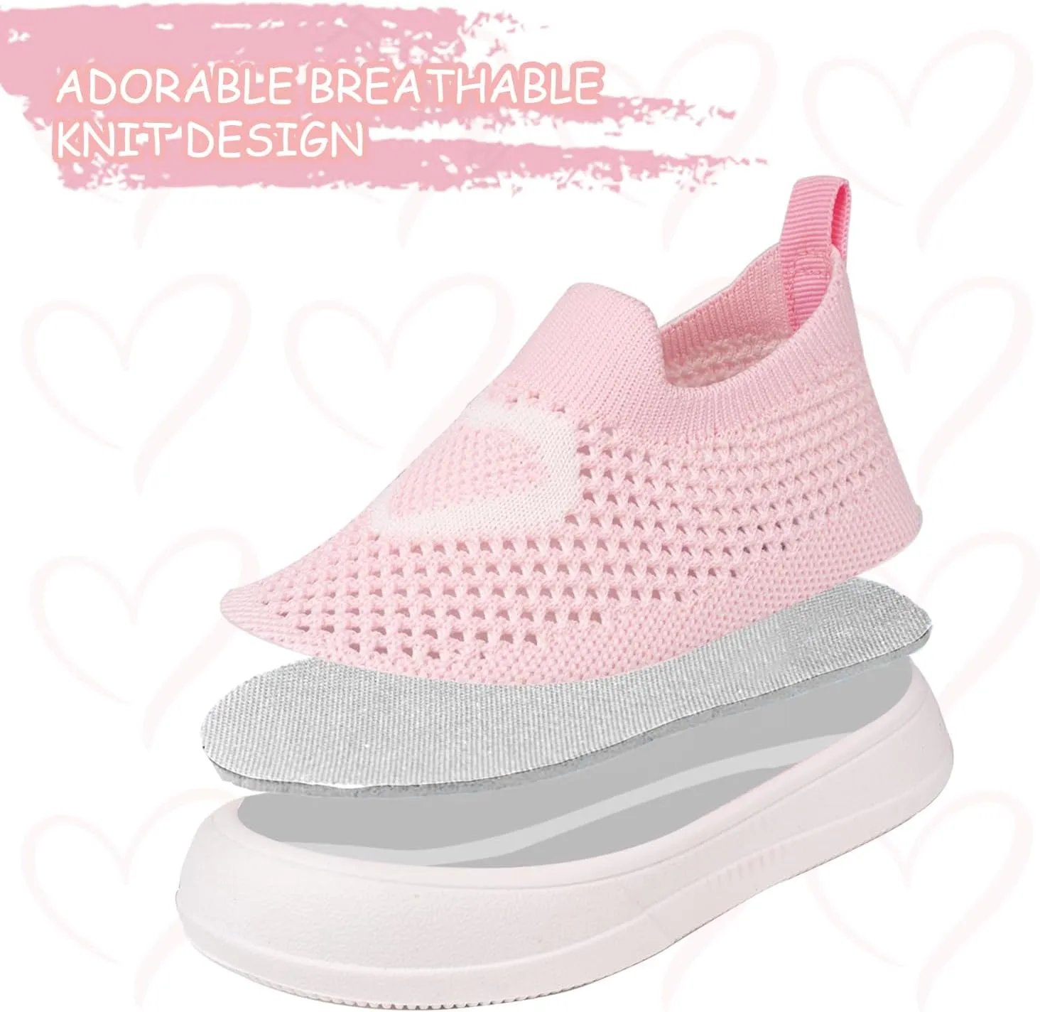 Toandon Baby Toddler Lightweight Flexible Straps Sneakers for 1-7 Yrs