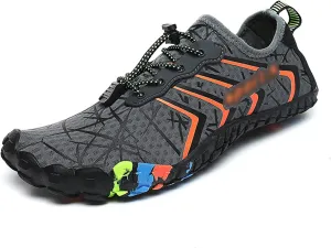Unisex Barefoot Shoes, Nonslip Breathable Quick Drying, Beach Sandals, Fitness Shoes, Water Sports Shoes, Wading Shoe (Color : Gris, Size : 8)