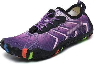 Unisex Barefoot Shoes, Nonslip Breathable Quick Drying, Beach Sandals, Fitness Shoes, Water Sports Shoes, Wading Shoe (Color : Purple, Size : 5)