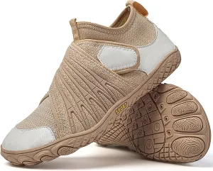 Unisex Barefoot Shoes Women Men Trail Trainers Lightweight Breathable Walking Running Shoes,Outdoor Beach Shoes,Swimming Shoes, Indoor Non-Slip Fitness Shoes, Hiking Shoes (Beige 43EU)