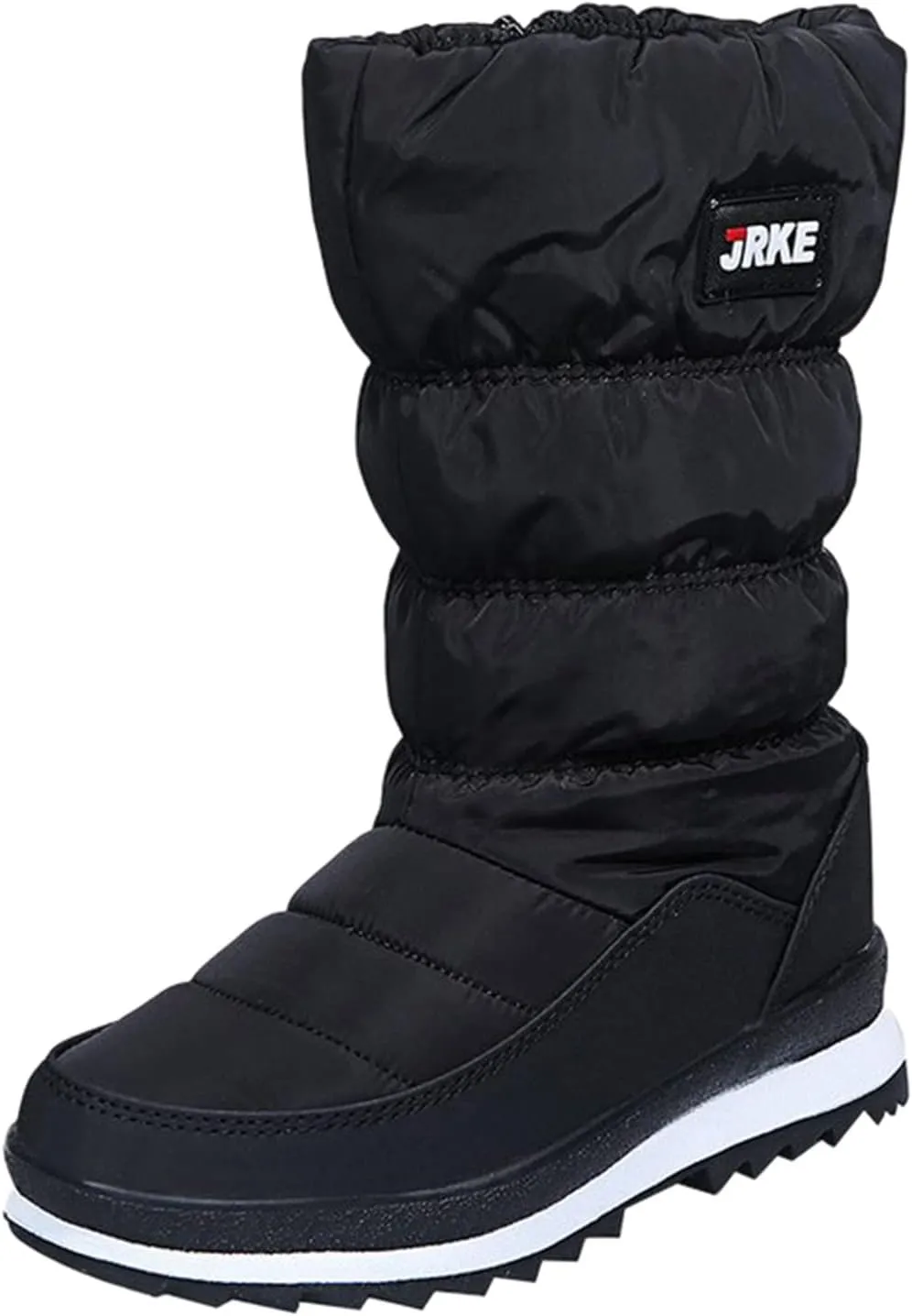 Winter Boots For Women Puffly Platform Snow Boots Plus Fleece Side Zipper Mid-Calf Cotton Non-Slip Booties