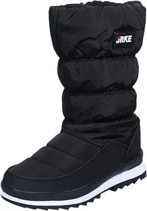 Winter Boots For Women Puffly Platform Snow Boots Plus Fleece Side Zipper Mid-Calf Cotton Non-Slip Booties