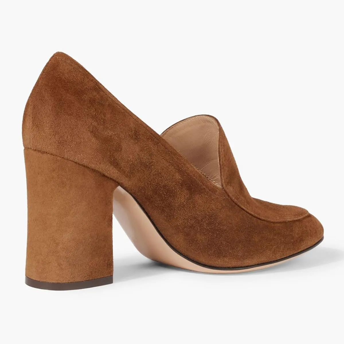 Women Chunky Block Heel Pumps Square Closed Toe Slip On Oxford Loafers Shoes 3 Inch High Heels Work Pump Suede Loafer for Office Ladies Classic Formal Business Professional Comfort 4-11 M US