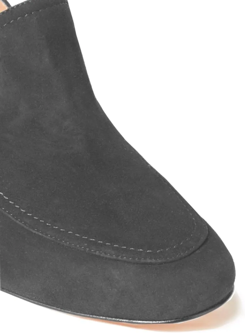 Women Chunky Block Heel Pumps Square Closed Toe Slip On Oxford Loafers Shoes 3 Inch High Heels Work Pump Suede Loafer for Office Ladies Classic Formal Business Professional Comfort 4-11 M US