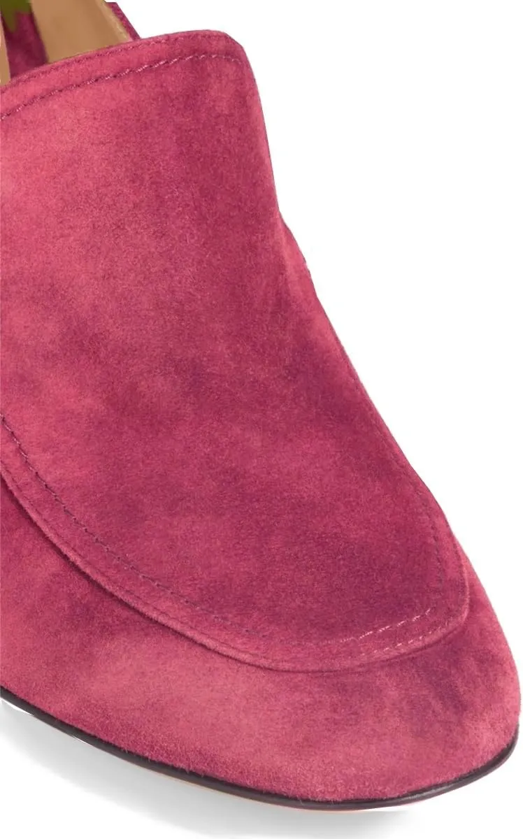 Women Chunky Block Heel Pumps Square Closed Toe Slip On Oxford Loafers Shoes 3 Inch High Heels Work Pump Suede Loafer for Office Ladies Classic Formal Business Professional Comfort 4-11 M US