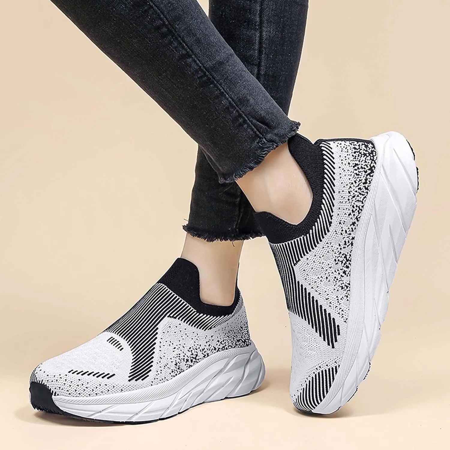 Women Men Casual Walking Shoes,Breathable Knitted Mesh Sneakers,Lightweight Running Shoes,Indoor Fitness Shoes,Driving Shoes,Outdoor Sports Shoes,Comfortable,Soft,Non-Slip