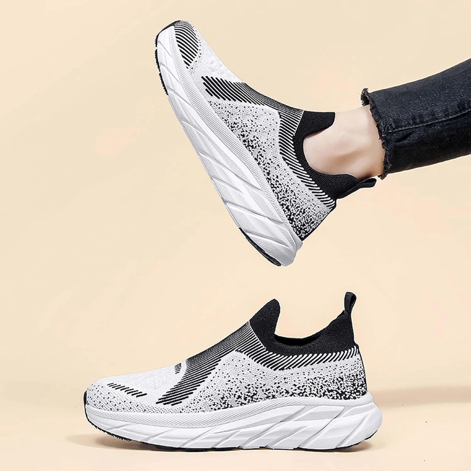 Women Men Casual Walking Shoes,Breathable Knitted Mesh Sneakers,Lightweight Running Shoes,Indoor Fitness Shoes,Driving Shoes,Outdoor Sports Shoes,Comfortable,Soft,Non-Slip