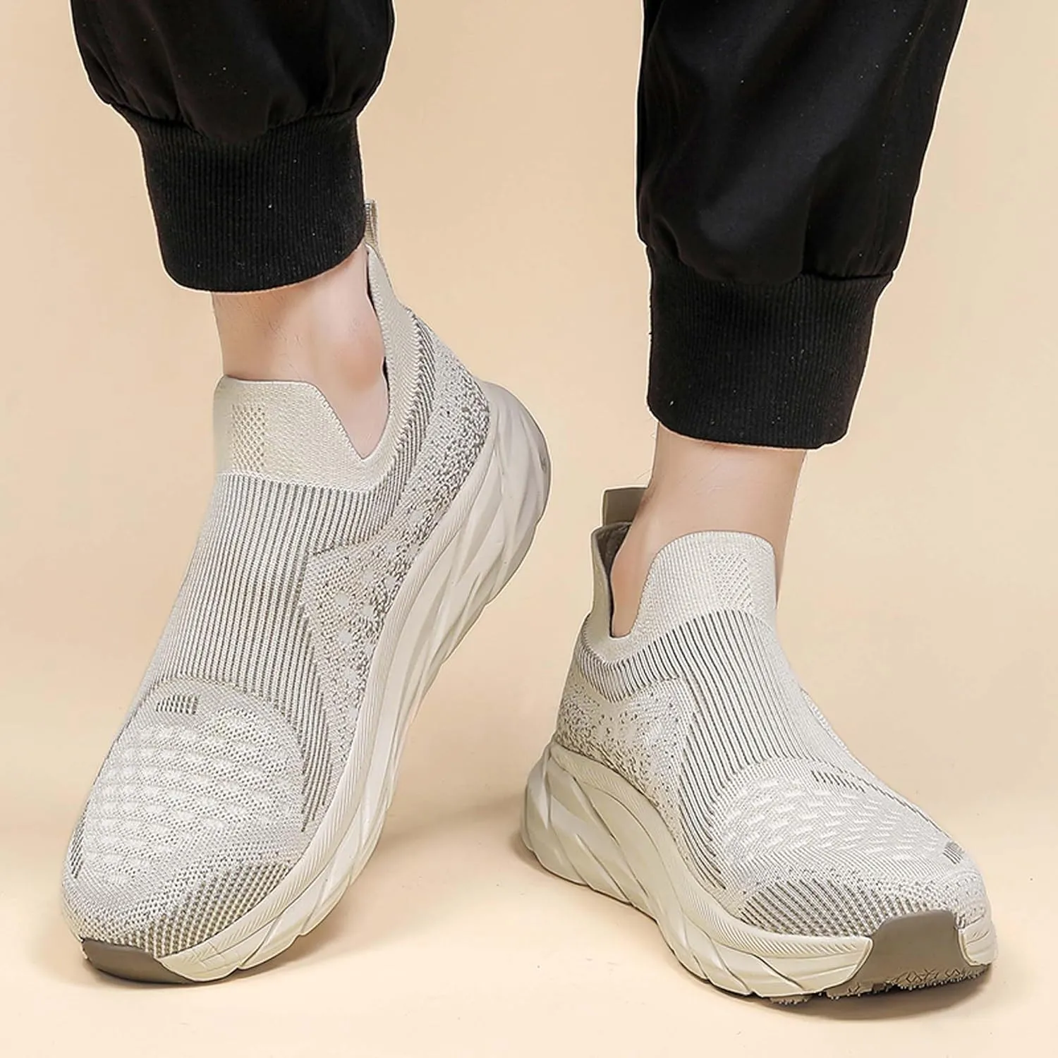 Women Men Casual Walking Shoes,Breathable Knitted Mesh Sneakers,Lightweight Running Shoes,Indoor Fitness Shoes,Driving Shoes,Outdoor Sports Shoes,Comfortable,Soft,Non-Slip