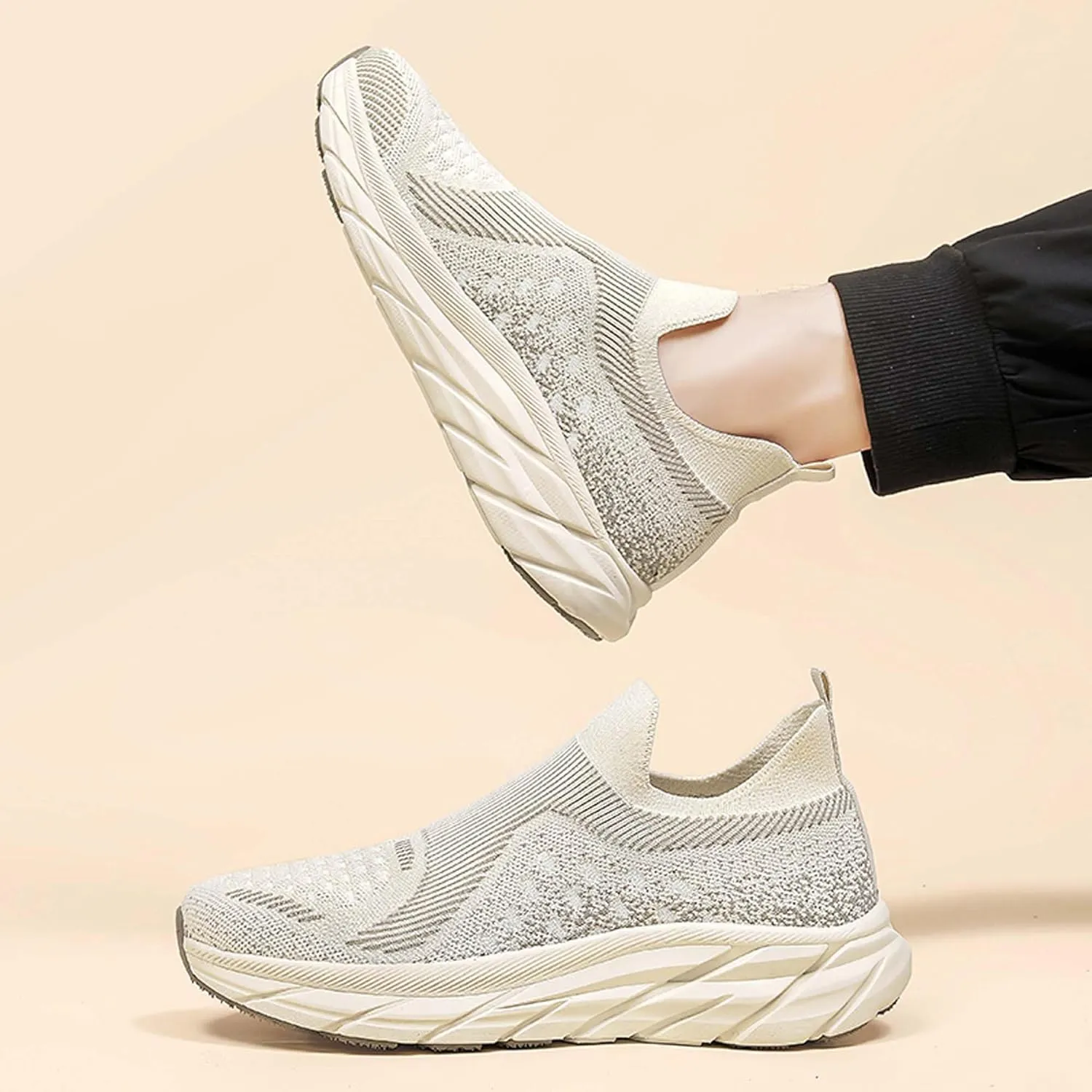 Women Men Casual Walking Shoes,Breathable Knitted Mesh Sneakers,Lightweight Running Shoes,Indoor Fitness Shoes,Driving Shoes,Outdoor Sports Shoes,Comfortable,Soft,Non-Slip