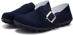 Women's Casual Round Toe Suede Shoes Comfortable Breathable Shoes Driving Outdoor Walking Nurse Breathable Driving Fashion Suede Casual Shoes
