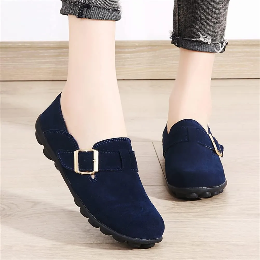 Women's Casual Round Toe Suede Shoes Comfortable Breathable Shoes Driving Outdoor Walking Nurse Breathable Driving Fashion Suede Casual Shoes