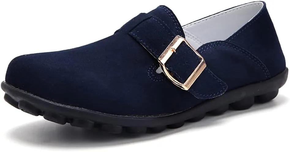 Women's Casual Round Toe Suede Shoes Comfortable Breathable Shoes Driving Outdoor Walking Nurse Breathable Driving Fashion Suede Casual Shoes