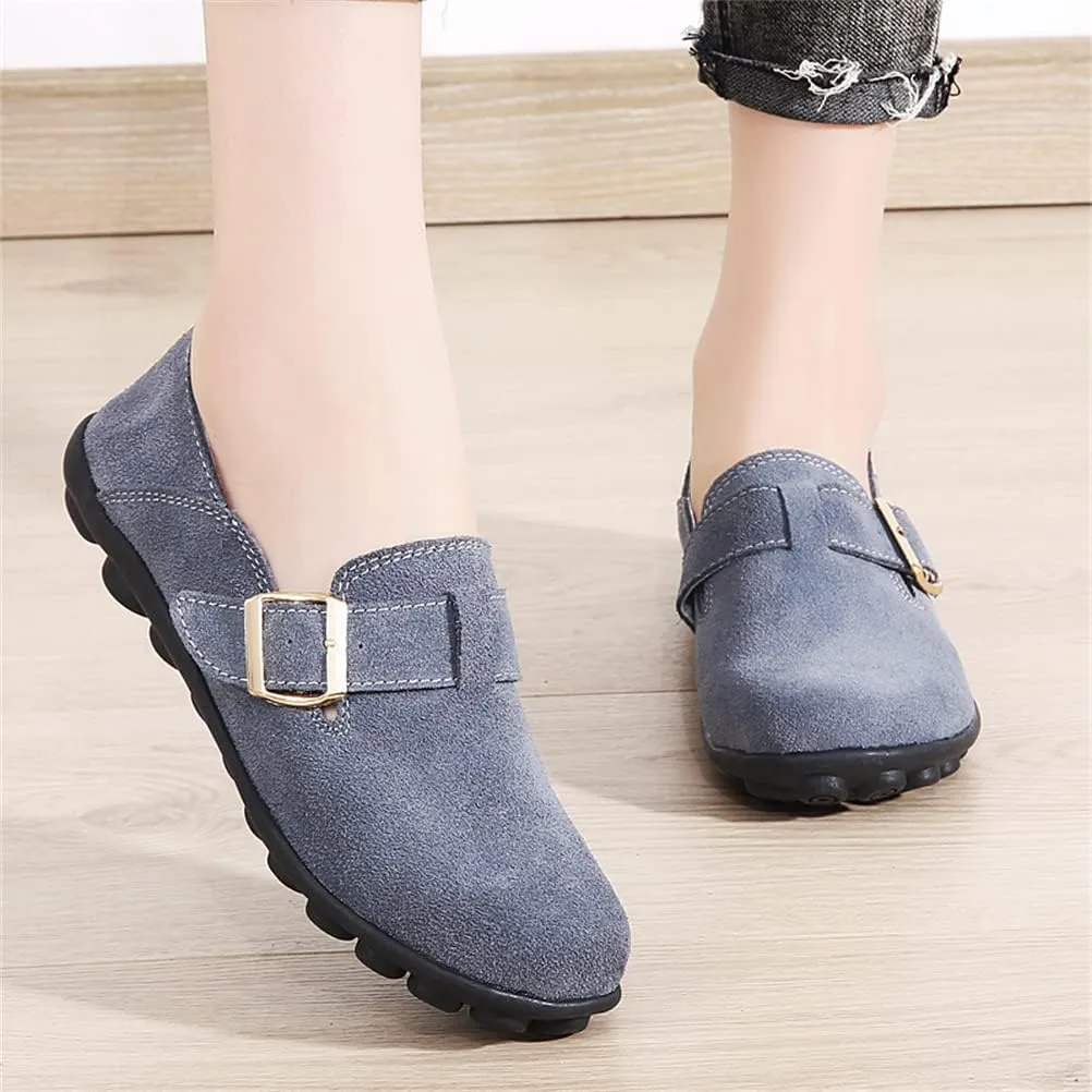 Women's Casual Round Toe Suede Shoes Comfortable Breathable Shoes Driving Outdoor Walking Nurse Breathable Driving Fashion Suede Casual Shoes