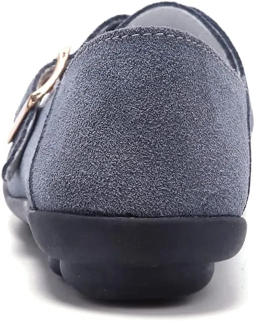 Women's Casual Round Toe Suede Shoes Comfortable Breathable Shoes Driving Outdoor Walking Nurse Breathable Driving Fashion Suede Casual Shoes