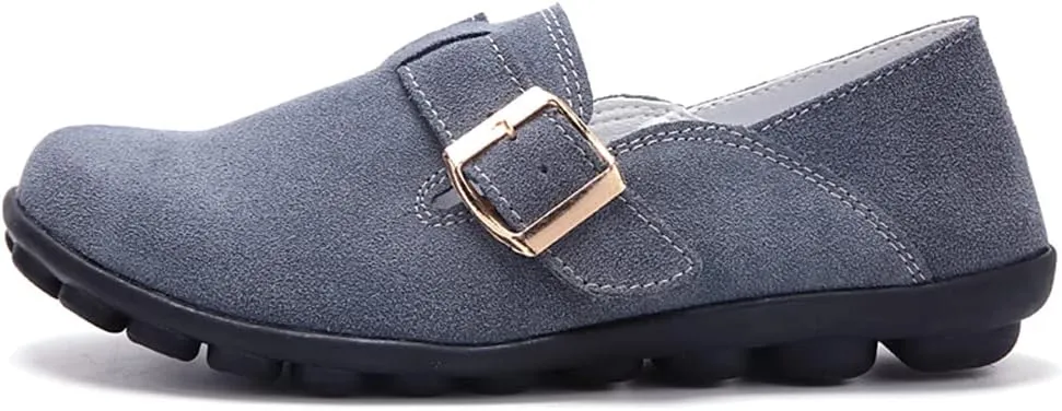 Women's Casual Round Toe Suede Shoes Comfortable Breathable Shoes Driving Outdoor Walking Nurse Breathable Driving Fashion Suede Casual Shoes