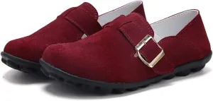 Women's Casual Round Toe Suede Shoes Comfortable Breathable Shoes Driving Outdoor Walking Nurse Breathable Driving Fashion Suede Casual Shoes