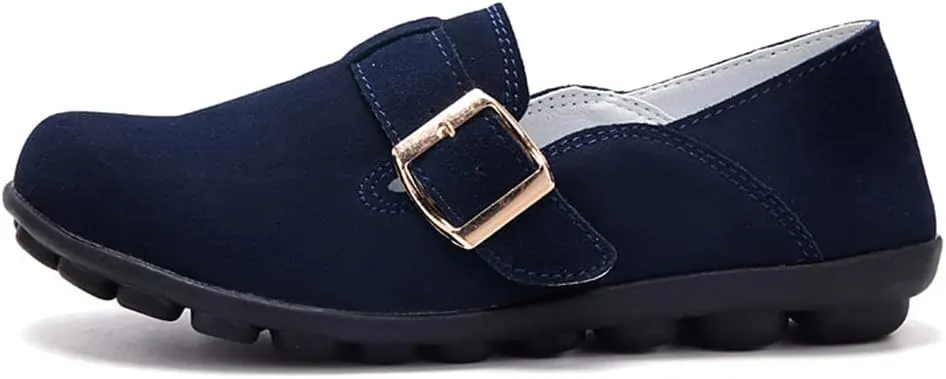 Women's Casual Round Toe Suede Shoes Comfortable Breathable Shoes Driving Outdoor Walking Nurse Breathable Driving Fashion Suede Casual Shoes