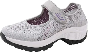 Womens Platform Sneakers Breathable Tennis Shoes Arch Support Fitness Shoes Ankle Paste Fashion Lightweight Running Shoes Hiking Footwear Casual Gym Sports Slip-Ons
